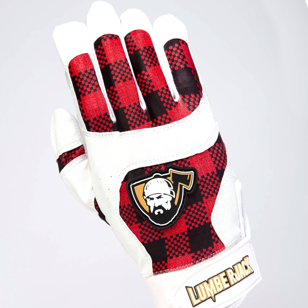 YOUTH Batting Gloves - Plaid Red