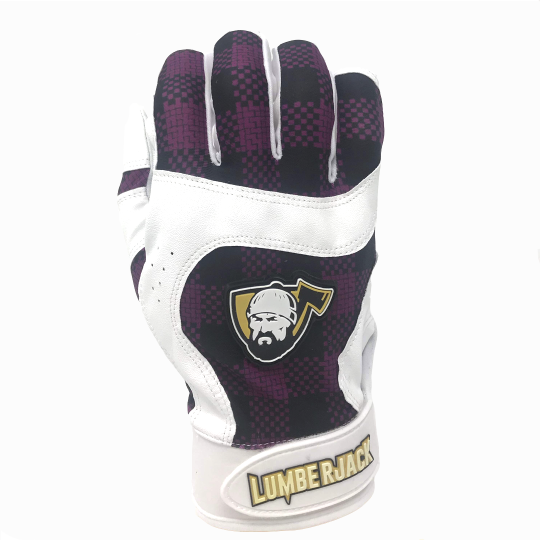 Batting Gloves - Plaid Purple